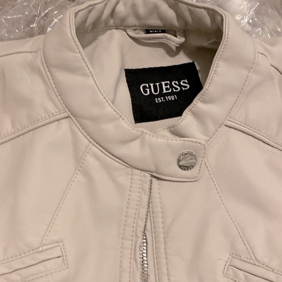 GUESS  Stone Faux Leather‎ Racer Jacket Large - Picture 3 of 14